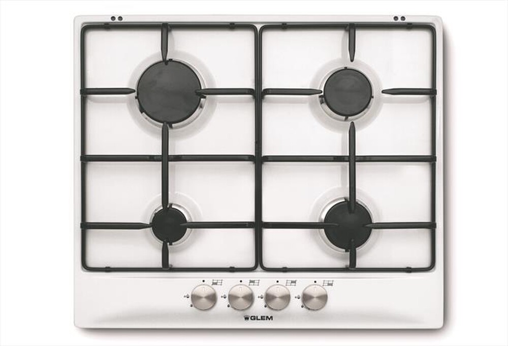 Immagine del prodotto GLEM GAS - Piano cottura a gas GT64WH 4 fuochi 58,5cm-Alluminio