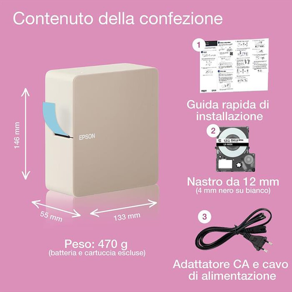 Immagine del prodotto EPSON - Etichettatrice LABELWORKS LW-C610-Sabbia