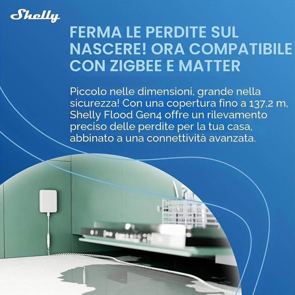 Immagine del prodotto SHELLY - Sensore antiallagamento FLOOD GEN 4-Bianco