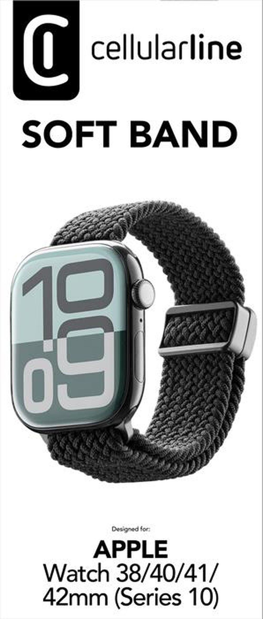 Immagine del prodotto CELLULARLINE - SOFT BAND - APPLE WATCH 38/40/41/42 (SERIES 10/11-Nero
