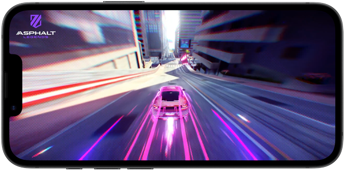 iPhone 17e, sul display la scena di un gioco con una gara automobilistica